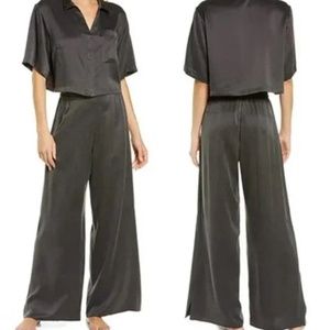 NWT Lunya Washable Silk High Rise Pant Set Meditative Grey // XL